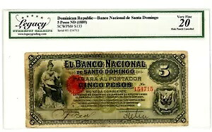 ドミニカ共和国 ... P-S133 ... 5 ペソ ... ND(1889) ... *VF*｜WORLD RESOURCE【KING店】