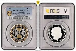 オーストラリア 2010 メルボルン カップ トロフィー シルバー 50c プルーフ コイン PCGS PR69DCAM #3983｜WORLD RESOURCE【KING店】