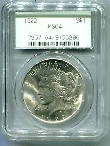1922 ピース シルバー ドル PCGS MS64 オールド グリーン ホルダー OGH 4 ピン GEN 2.1 希少|WORLD RESOURCE【KING店】