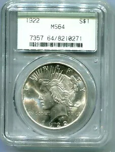 1922 ピース シルバー ドル PCGS MS64 オールド グリーン ホルダー OGH 4 ピン GEN 2.1 希少|WORLD RESOURCE【KING店】