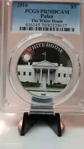 2016 $5 PCGS PR70 パラオ ワールド オブ ワンダーズ ホワイト ハウス シルバーカラー コイン