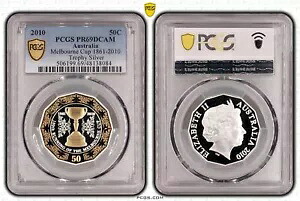 オーストラリア 2010 50c メルボルン カップ トロフィー ゴールド ギルト プルーフ PCGS PR69DCAM #8084｜WORLD RESOURCE【KING店】