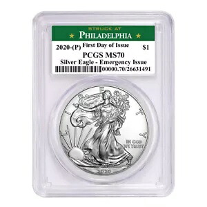 2020 (P) アメリカン シルバー イーグル MS-70 PCGS (FDI、フィラデルフィア)｜WORLD RESOURCE【KING店】