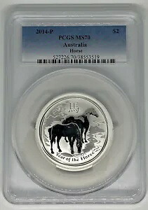 2014 オーストラリア $2 ルナー シリーズ II イヤー オブ ホース 2 オンス PCGS MS70 希少!!!|WORLD RESOURCE【KING店】