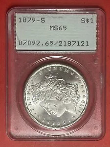 1879 S モーガン シルバー ダラー、PCGS グレード MS65、オールド グリーンの「ガラガラ」ホルダー OGH。|WORLD RESOURCE【KING店】