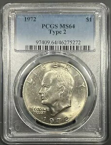 1972 タイプ 2 PCGS MS64 タイプ 2 アイゼンハワー ドル $1 - ナイス ベター デイト|WORLD RESOURCE【KING店】