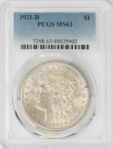 1921-D モーガン シルバー ダラー $ MS63 PCGS 948433-3｜WORLD RESOURCE【KING店】 103,950円