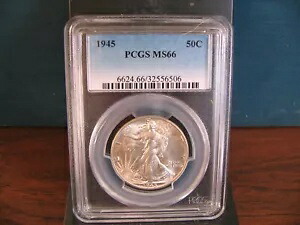 PCGS MS66 1945 シルバー ウォーキング リバティ 1/2 ドル --- 驚くほど白い美しさ｜WORLD RESOURCE【KING店】