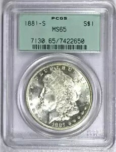 1881-S PCGS MS65 モーガン シルバー ダラー、素敵なリバース トーニング|WORLD RESOURCE【KING店】