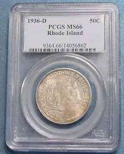 1936 D MS66 ロードアイランド記念ハーフダラー PCGS ミント ステート 66 トーン｜WORLD RESOURCE【KING店】