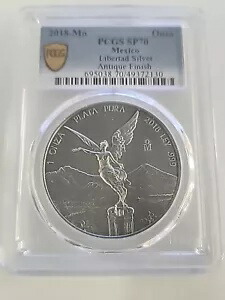 2018-MO メキシコ リベルタ 1 オンザ アンティーク仕上げ シルバー コイン - PCGS SP70｜WORLD RESOURCE【KING店】