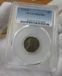 1931-S リンカーン セント PCGS MS63 BN (素敵な色 / 緑青)|WORLD RESOURCE【KING店】
