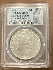 2024- モーガン シルバー ダラー-PCGS- MS70- 先行リリース- モーガン ラベル|WORLD RESOURCE【KING店】