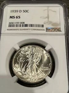 1939年 DジェムBUウォーキングリバティハーフダラー。 NGC MS65 いいですね!|WORLD RESOURCE【KING店】