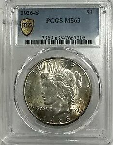 1926-S ピース シルバー ドル PCGS 認定 MS 63 オリジナル|WORLD RESOURCE【KING店】
