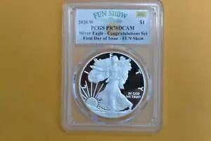 2020-W $1 シルバー イーグル PCGS PR70DCAM おめでとうセット FDI FUN ショー|WORLD RESOURCE【KING店】