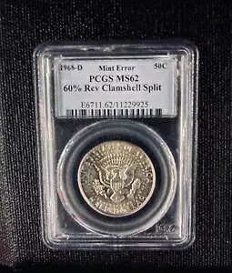 1968-D 50C ケネディ ハーフダラー 60% リバース クラムシェル スプリット -- MS62 PCGS。｜WORLD RESOURCE【KING店】