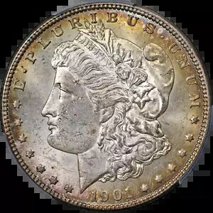 1901-O モーガン シルバー ダラー ゴージャス レインボー リバース PCGS MS63 ストロング ストライク｜WORLD RESOURCE【KING店】