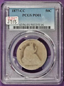 1877-CC シーテッド リバティ ハーフダラー。 PCGSホルダー内。悪い 1. j713｜WORLD RESOURCE【KING店】