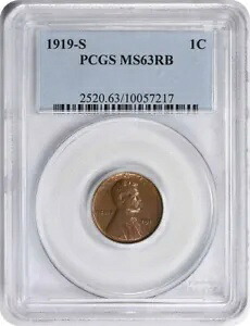 1919-S リンカーン セント MS63RB PCGS｜WORLD RESOURCE【KING店】