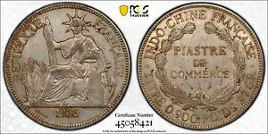 F079 フランス領インドシナ。 1926-A ピアストル Lec-302 PCGS 正規 AU 詳細｜WORLD RESOURCE【KING店】