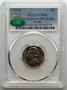 1938 プルーフ ジェファーソン ニッケル再彫刻表面デザイン PCGS PR66 CAC グリーン FS402｜WORLD RESOURCE【KING店】