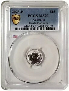2023 1/10 オンス プラチナ 15 ドル オーストラリア コアラ PCGS MS70 ゴールド シールド ラベル コイン。｜WORLD RESOURCE【KING店】