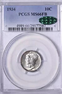 GEM+ BU 1934 マーキュリー ダイム PCGS MS66FB CAC フル スプリット バンド ライトトーン KNNA｜WORLD RESOURCE【KING店】