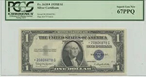 1935H $1 シルバー サート FR#1618* PCGS 67 スーパーブ ジェム PPQ スター|WORLD RESOURCE【KING店】