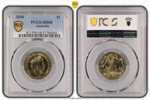 オーストラリア 2020 1 ドル Mob of Roos $1 コイン PCGS MS68 トップ ポップ 4/0 #4069
