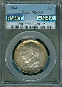 1964 ケネディ シルバー ハーフダラー PCGS MS66+ PQ MAC FSBK & MAC RNBO レインボー。｜WORLD RESOURCE【KING店】
