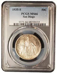 1935 S サンディエゴ シルバー ハーフダラー ** PCGS MS 66 ** 送料無料 G924｜WORLD RESOURCE【KING店】
