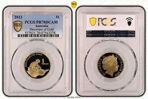 オーストラリア 2013 ディスカバリー オブ ゴールド $1 プルーフ コイン PCGS PR70DCAM Eq トップ ポップ 5/0 #...