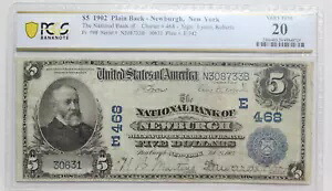 $5 1902 PB ナショナル ニューヨーク州ニューバーグ PCGS 20 非常に素晴らしい! $5 は 3 つだけ知られている｜WORLD RESOURCE【KING店】