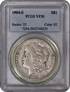 1904-S モーガン シルバー ダラー $1 PCGS VF30｜WORLD RESOURCE【KING店】