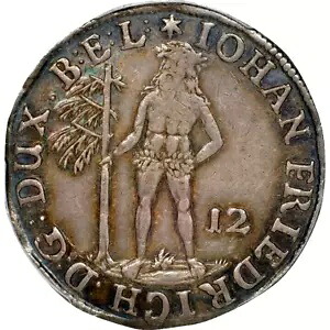 1669 ドイツ州 ブランズウィック州 リューネブルグ ワイルドマン 12 マリエングロッシェン PCGS AU 53｜WORLD RESOURCE【KING店】