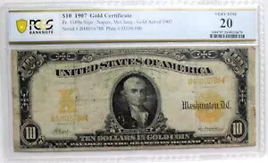 1907 年 $10 ゴールド証明書、Fr # 1169A GOLD ACT PCGS 20 VERY FINE NAPIER MCCLUNG｜WORLD RESOURCE【KING店】