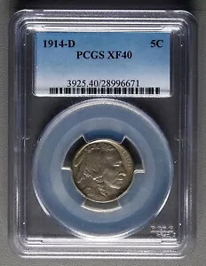 1914-D 5? バッファローニッケル、PCGS XF40、ダイローテーション｜WORLD RESOURCE【KING店】
