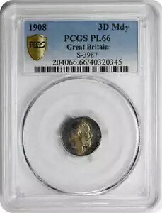 1908年 イギリス 3ペンス マウンディ PL66 PCGS|WORLD RESOURCE【KING店】