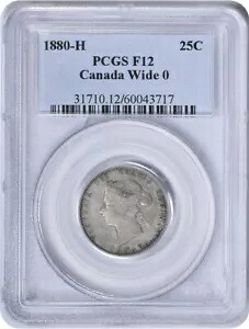 1880-H カナダ 25 セント幅 0 KM5 F12 PCGS|WORLD RESOURCE【KING店】