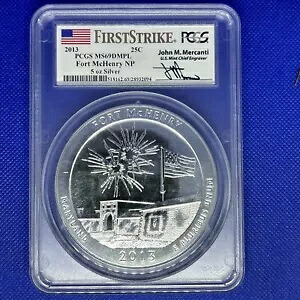 2013 5 オンス シルバー ATB フォート マクヘンリー MS-69 DMPL PCGS (FirstStrike?) サイン入りメルカンティ｜WORLD RESOURCE【KING店】