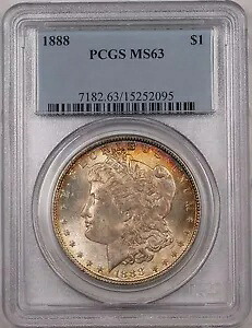 1888 モーガン シルバー ダラー 1 ドル コイン PCGS MS-63 ベター コイン トーン (BR-21 A)｜WORLD RESOURCE【KING店】 138,050円