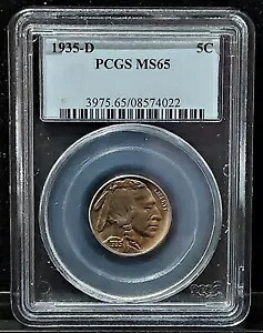 1935-D PCGS MS65 バッファロー ニッケル 5C 認証番号 3975.65/08574022 グレードあり｜WORLD RESOURCE【KING店】