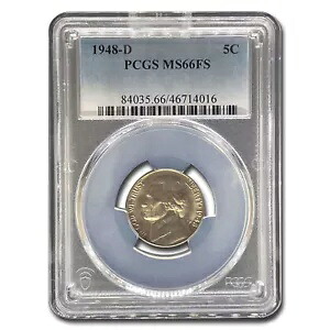1948-D ジェファーソン ニッケル MS-66 PCGS (FS)|WORLD RESOURCE【KING店】