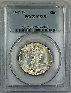 1941-D ウォーキング リバティ シルバー ハーフダラー、PCGS MS-65、ジェム BU コイン｜WORLD RESOURCE【KING店】
