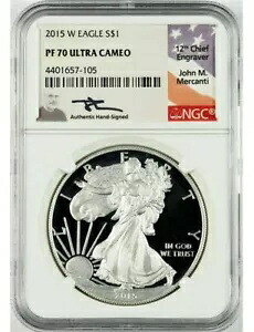 2015-W アメリカン プルーフ シルバー イーグル NGC PF70 ウルトラ カメオ ジョン マーカンティ署名入り｜WORLD RESOURCE【KING店】