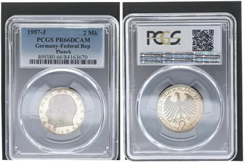 2 DM マックス プランク 1957 J プルーフ PCGS 認定 77946｜WORLD RESOURCE【KING店】