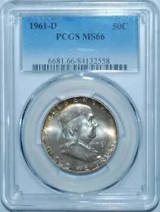 1961 D PCGS MS66 フランクリン ハーフダラー｜WORLD RESOURCE【KING店】