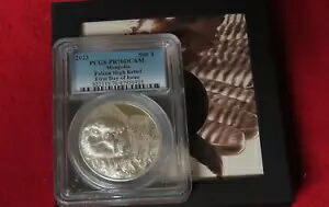 2023 モンゴル 1 オンス 999 シルバー モンゴリアン ハヤブサ FDI - PCGS プルーフ pf PR 70 羽｜WORLD RESOURCE【KING店】