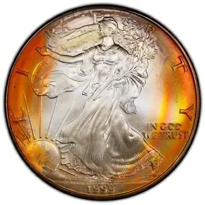 1999 アメリカン シルバー イーグル PCGS MS67 レインボー トーン Ex PCI グレート カラー|WORLD RESOURCE【KING店】